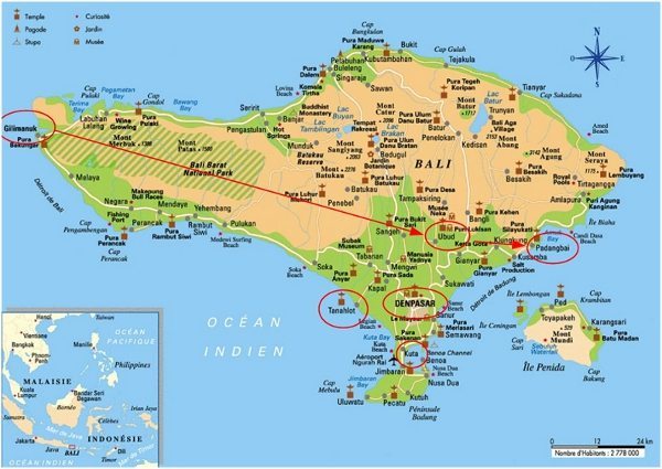 mapa Bali