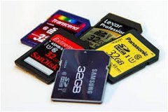 rôzne pamäťové karty do fotoaparátu