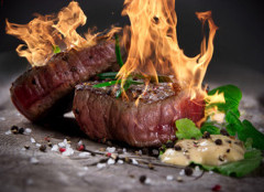 Flambovaný steak