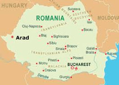 mapa Rumunska s mestom Arad