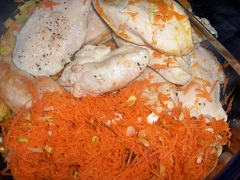 ako pripraviť kura na mrkvy